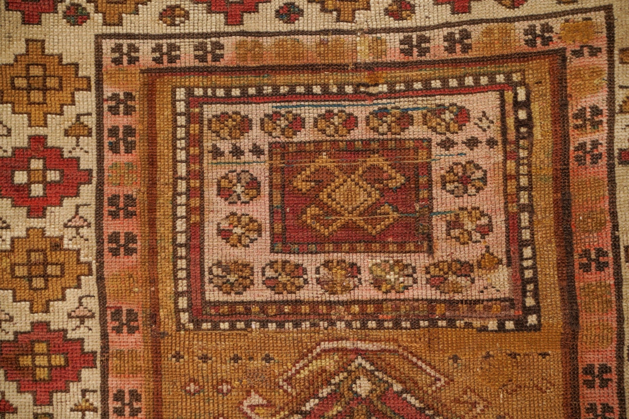 Antique Caucasian Kazak Hallway Rug 10'4" x 3'8"