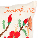 Vintage European Embroidered cushion 17" x 16"