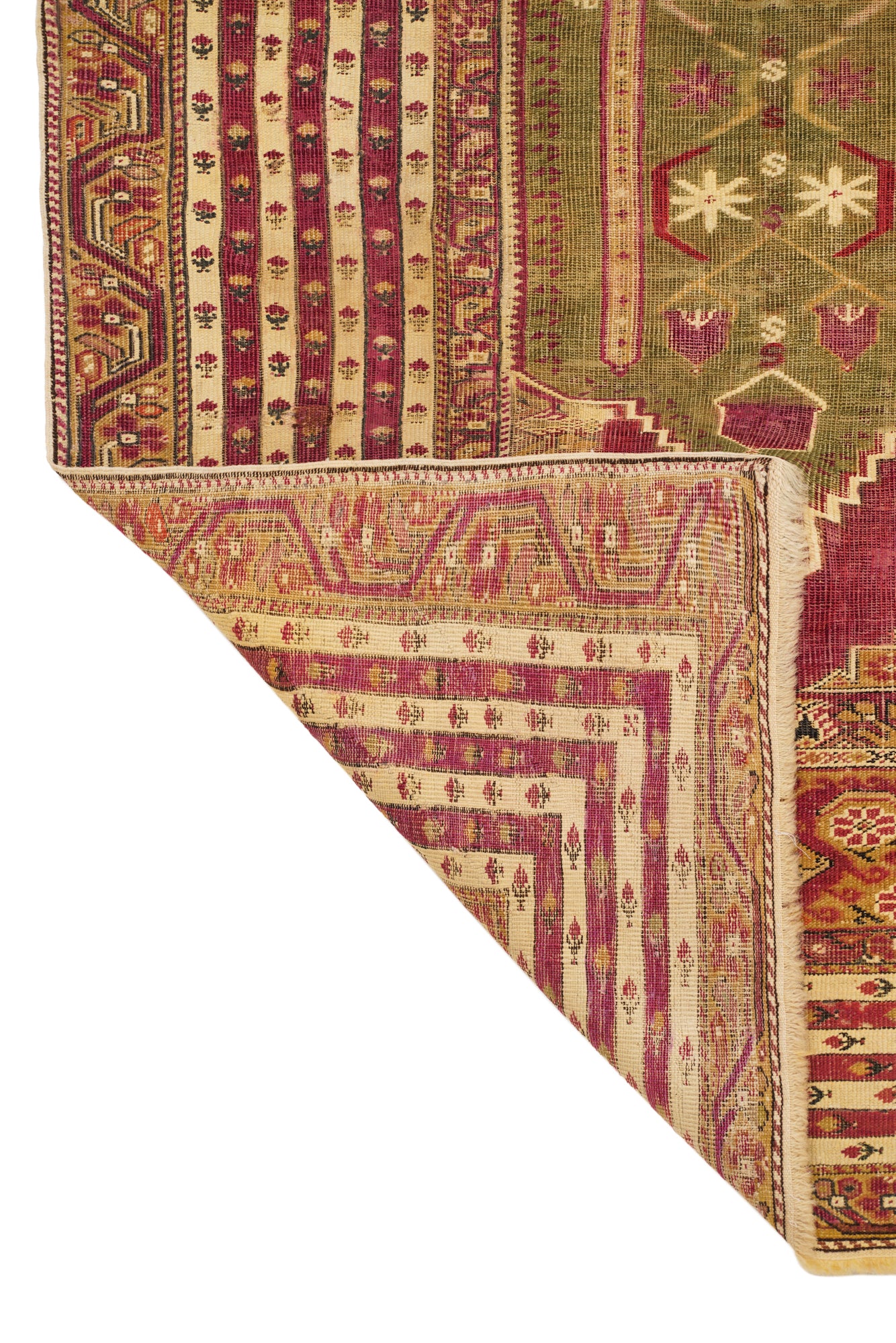 Antique Anatolian Ghiordes Rug 6'6" x 3'9"