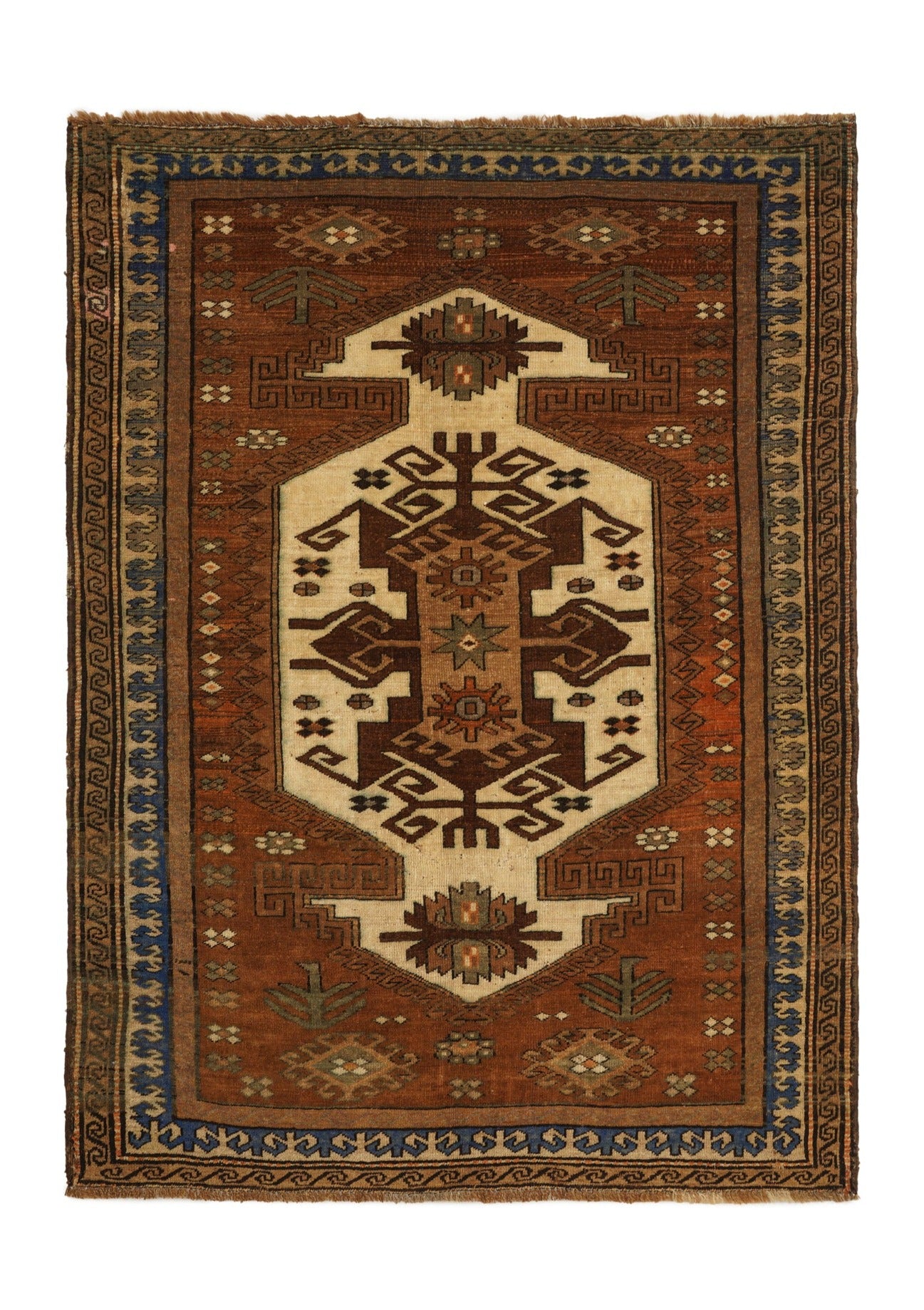 Vintage Turkoman Sewan Kazak Rug 6'2" x 4'7"