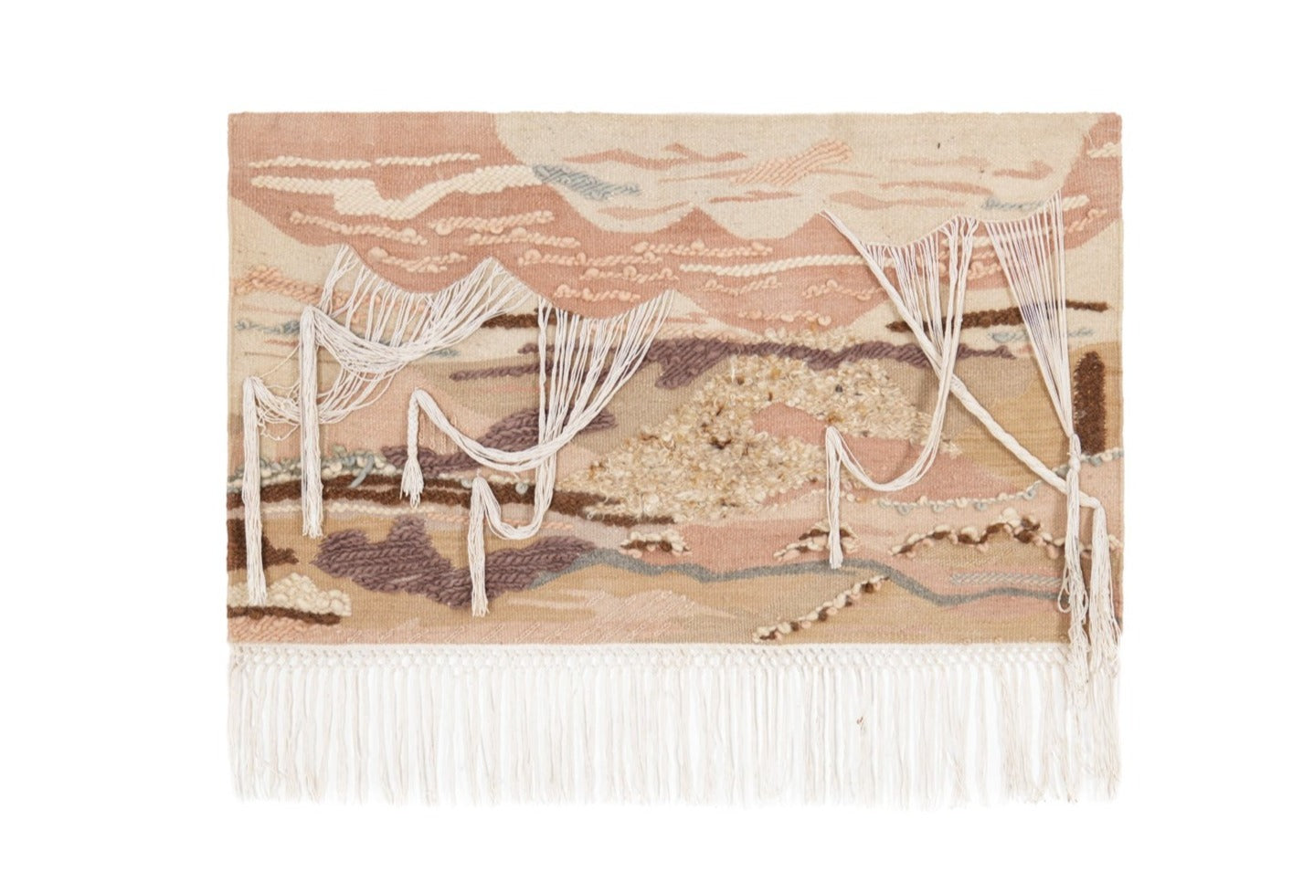 Vintage European Fiber Art Tapestry 4'10" x 3'