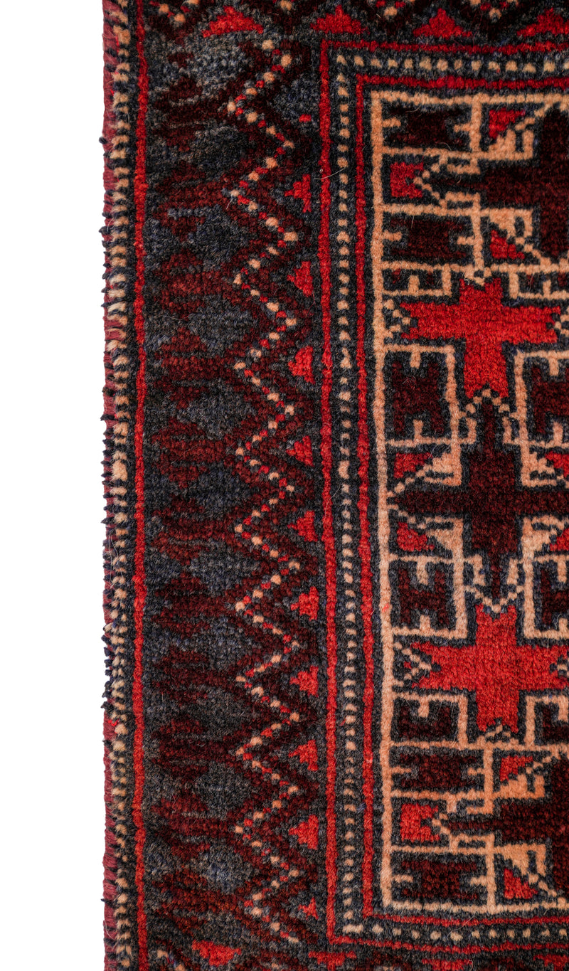Vintage Baloch Bag face rug 1'5" x 1'7"