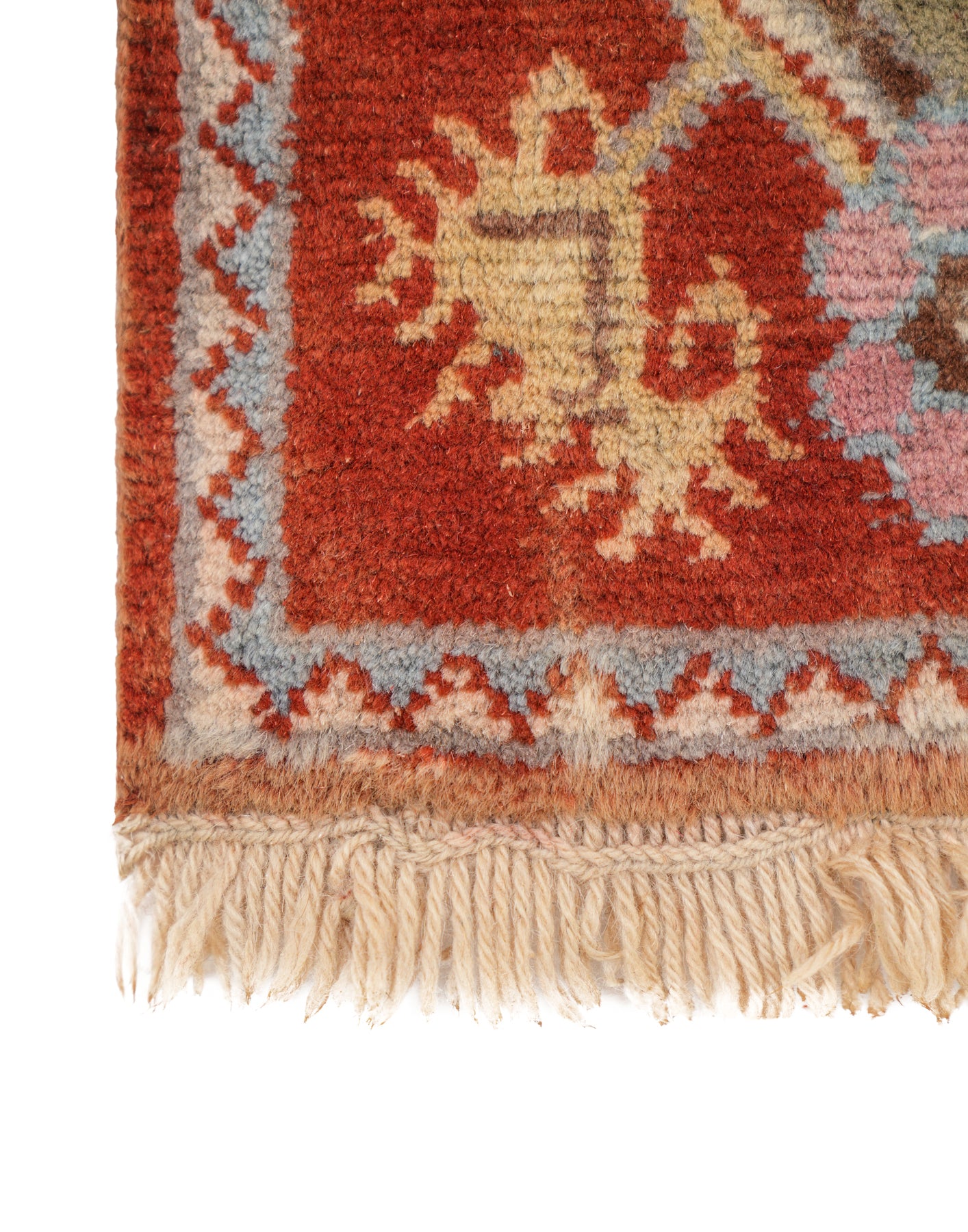 Vintage Turkish Table Rug Pair 15" x 14" & 14" x 14"