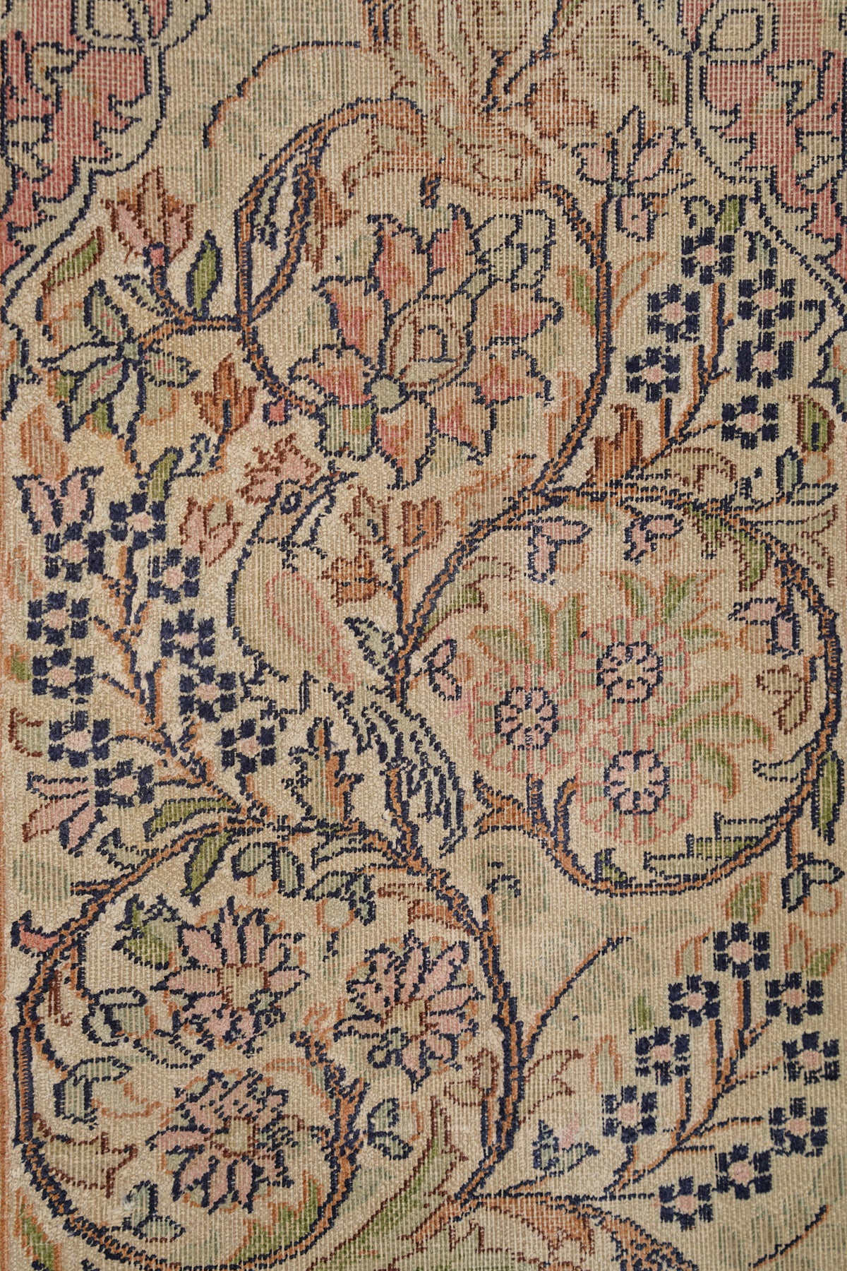 Vintage Kashmiri Silk Rug 5'2" x 2'2"