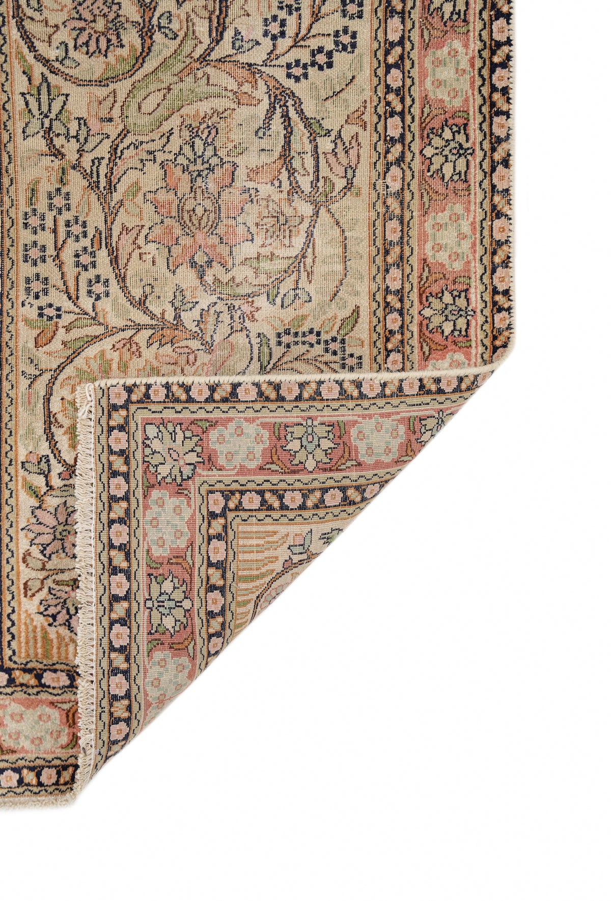 Vintage Kashmiri Silk Rug 5'2" x 2'2"