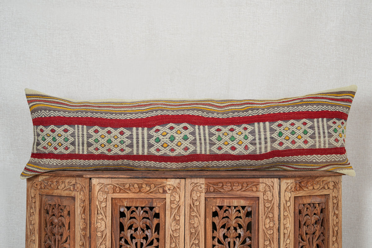 Vintage Moroccan Lumbar Cushion 2'10" x 9"