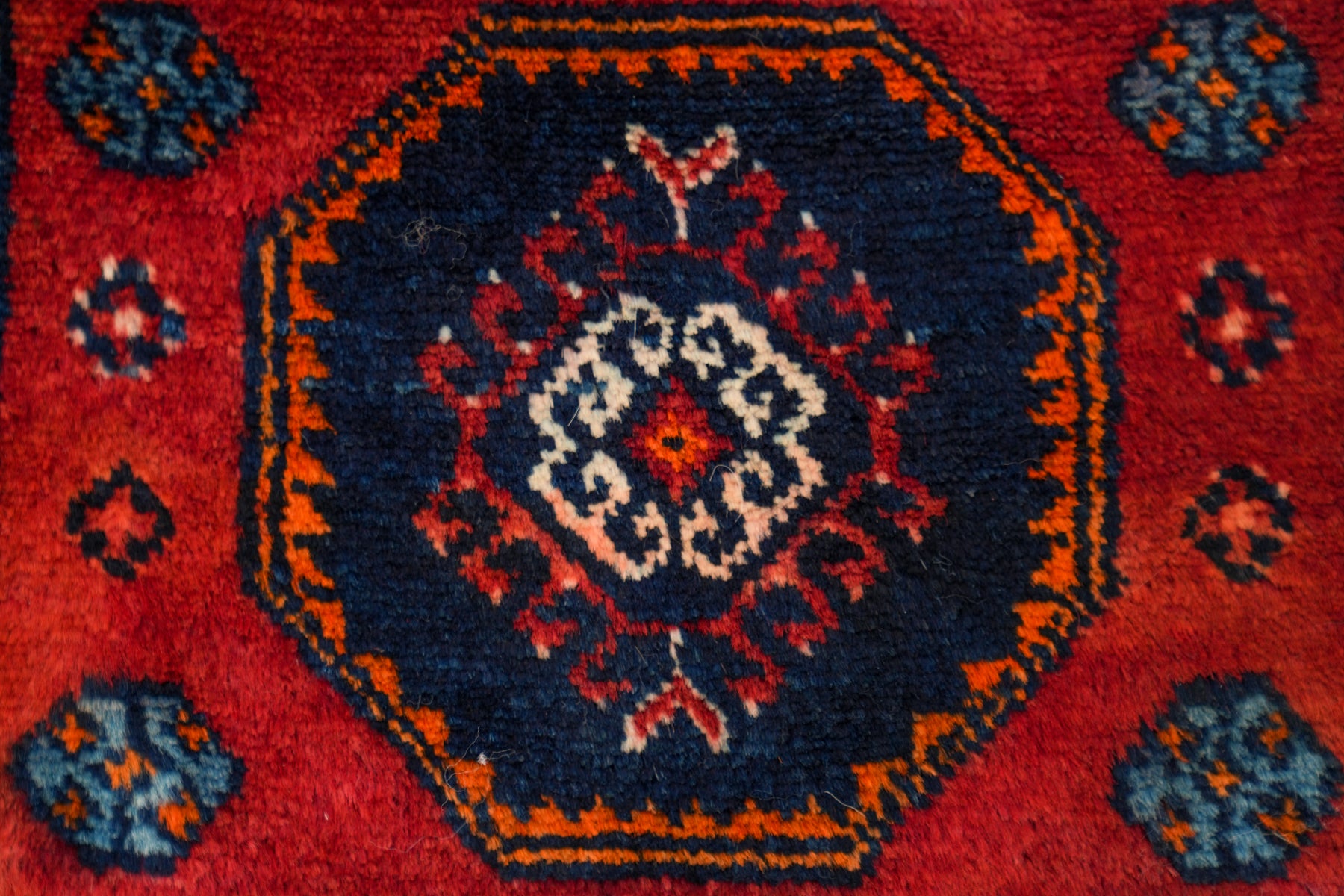 Vintage Turkish Ezine Bergama table Rug pair 17" x 15" each