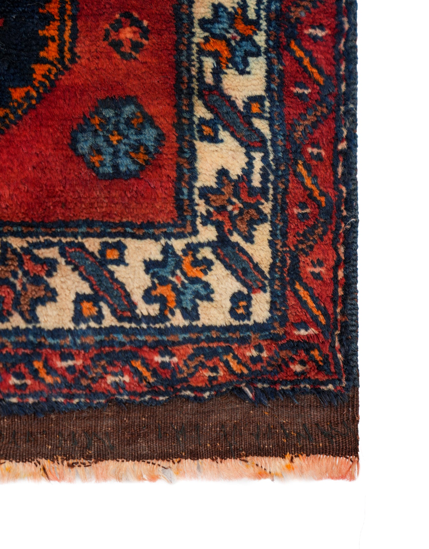 Vintage Turkish Ezine Bergama table Rug pair 17" x 15" each