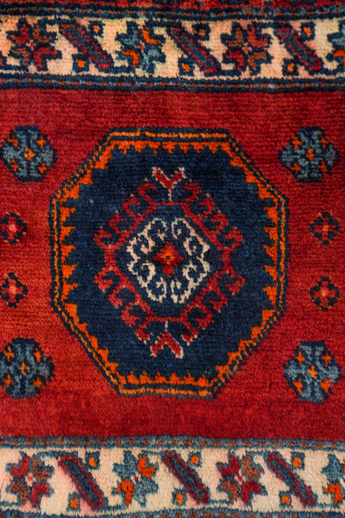 Vintage Turkish Ezine Bergama table Rug pair 17" x 15" each
