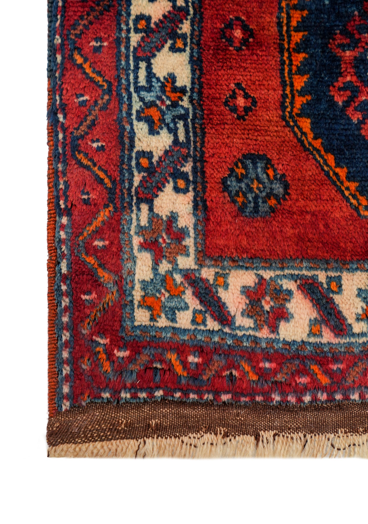 Vintage Turkish Ezine Bergama table Rug pair 17" x 15" each