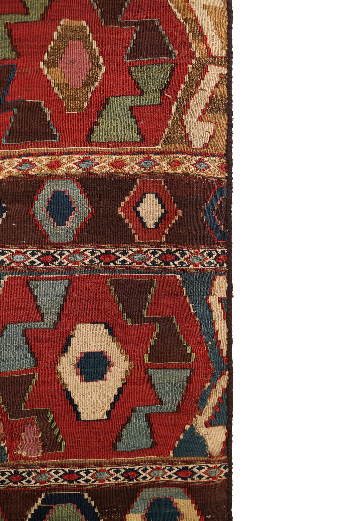 Antique South East Caucasian Kilim panel 3'8" x 3'3"