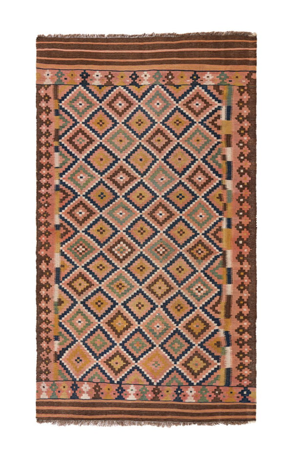 Vintage Turkmen Tribal Kilim 11' 8" x 6'8"