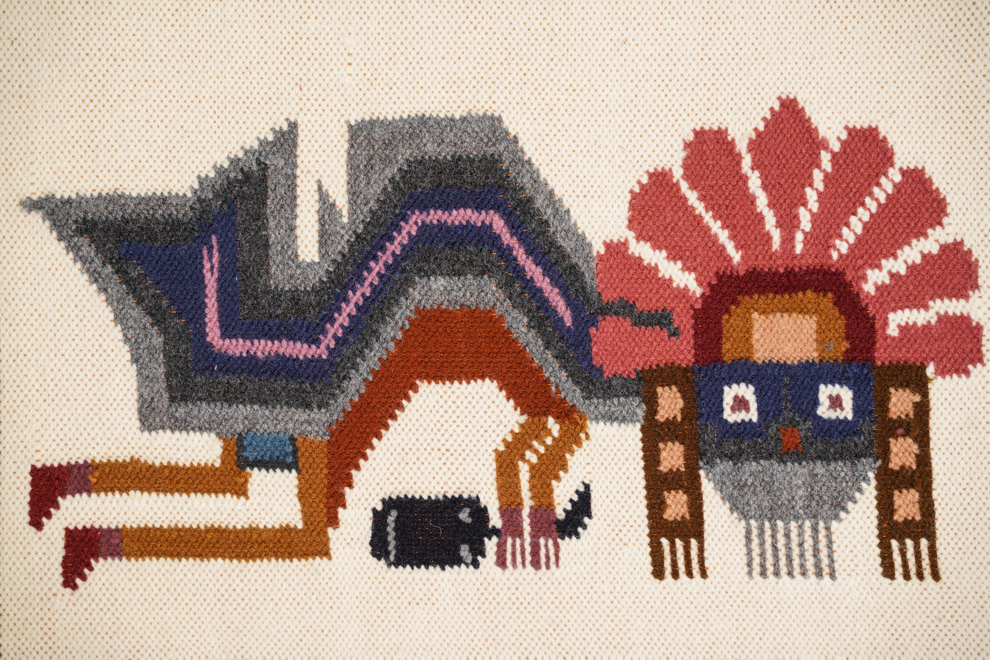Vintage Peruvian Kilim 4'6" x 3'2"