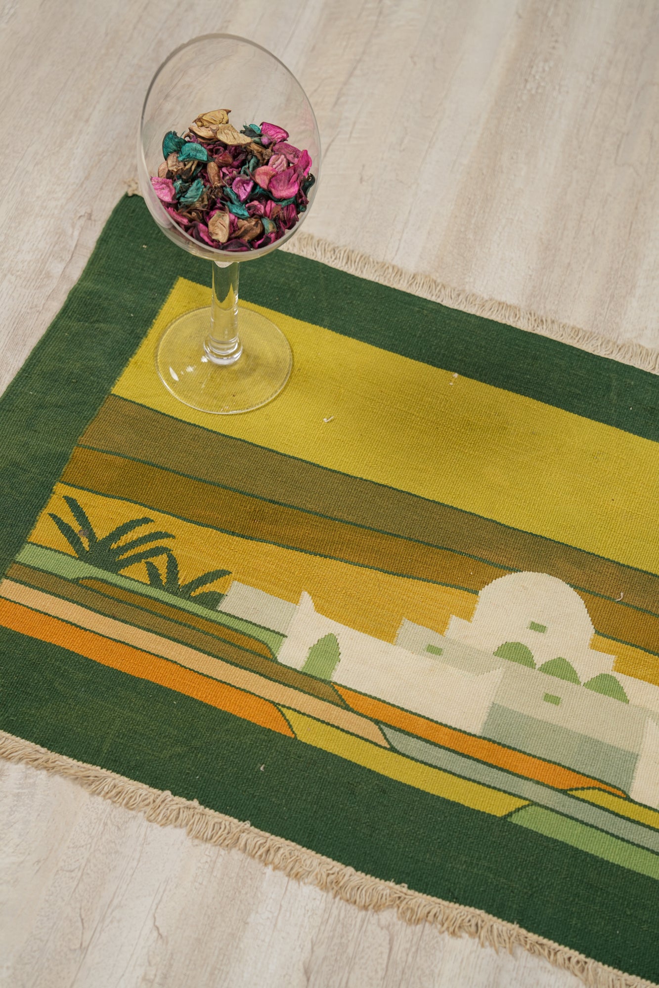 Vintage Tunisian Tapestry 3'3" x 1'7"