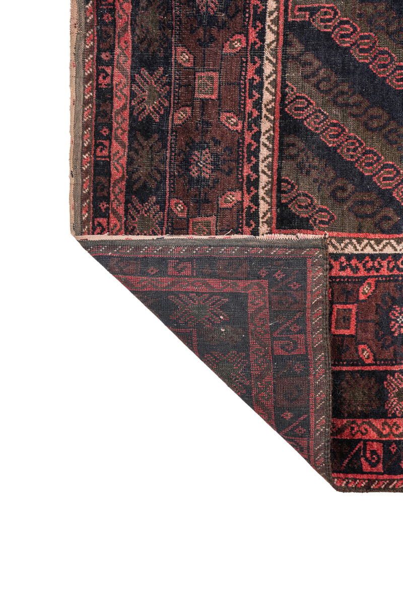 Vintage Baloch tribal rug 8'10" x 6'3"