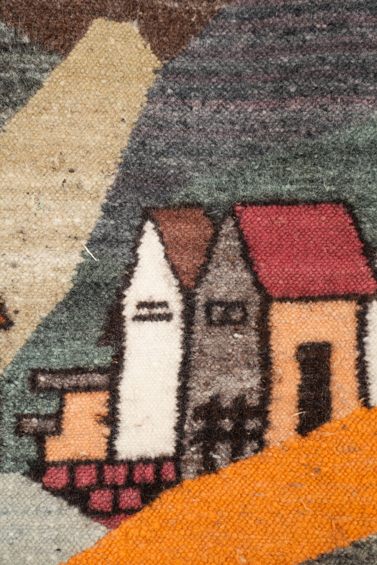 Vintage Ecuadorian landscape tapestry 3'3" x 1'10"