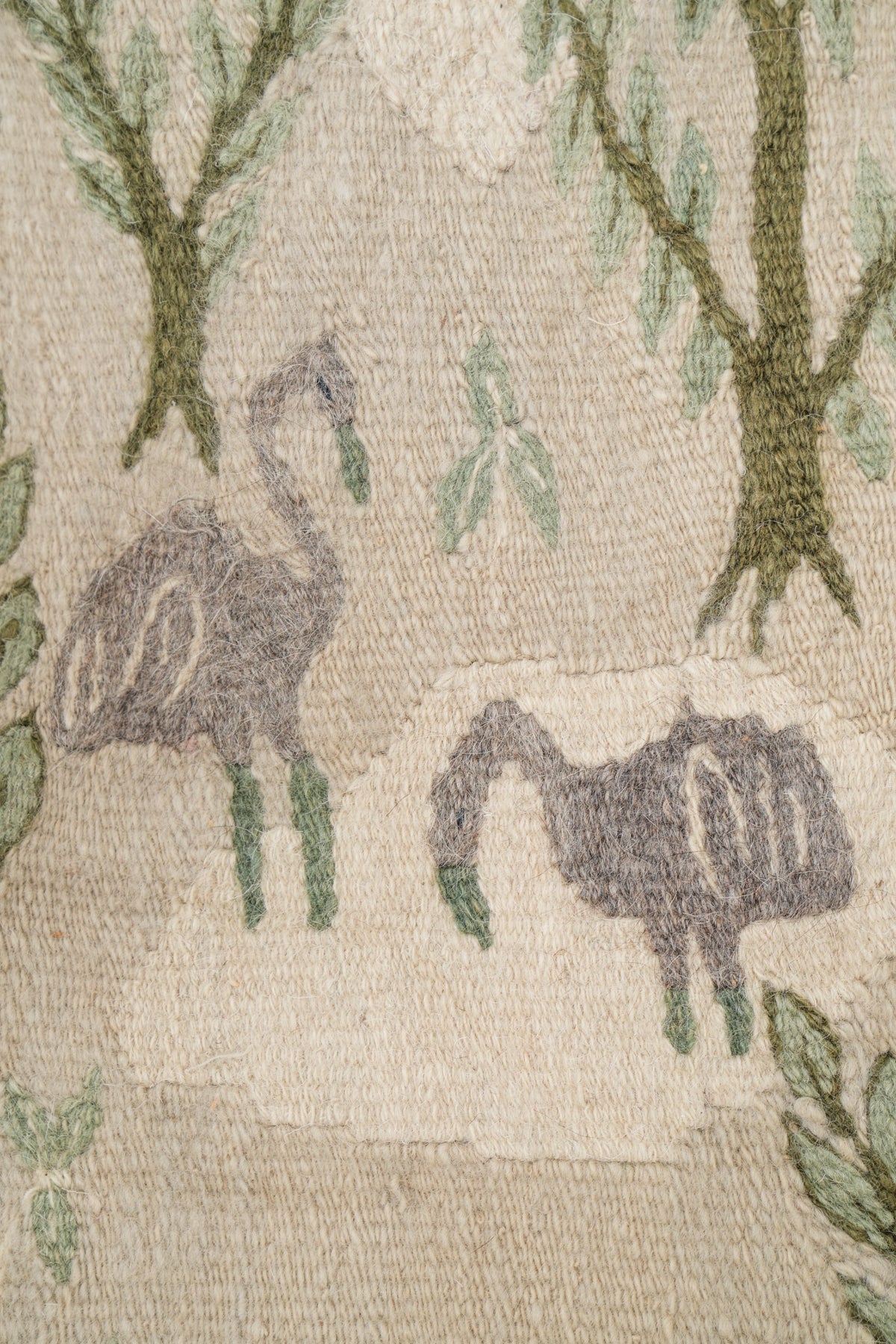 Vintage Swedish Natural Tapestry 1'7" x 1'2"