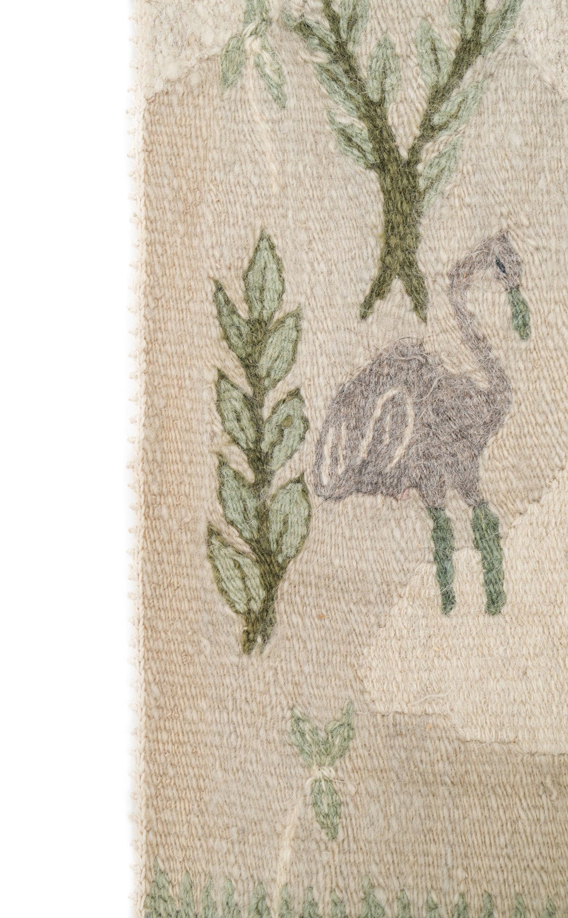 Vintage Swedish Natural Tapestry 1'7" x 1'2"