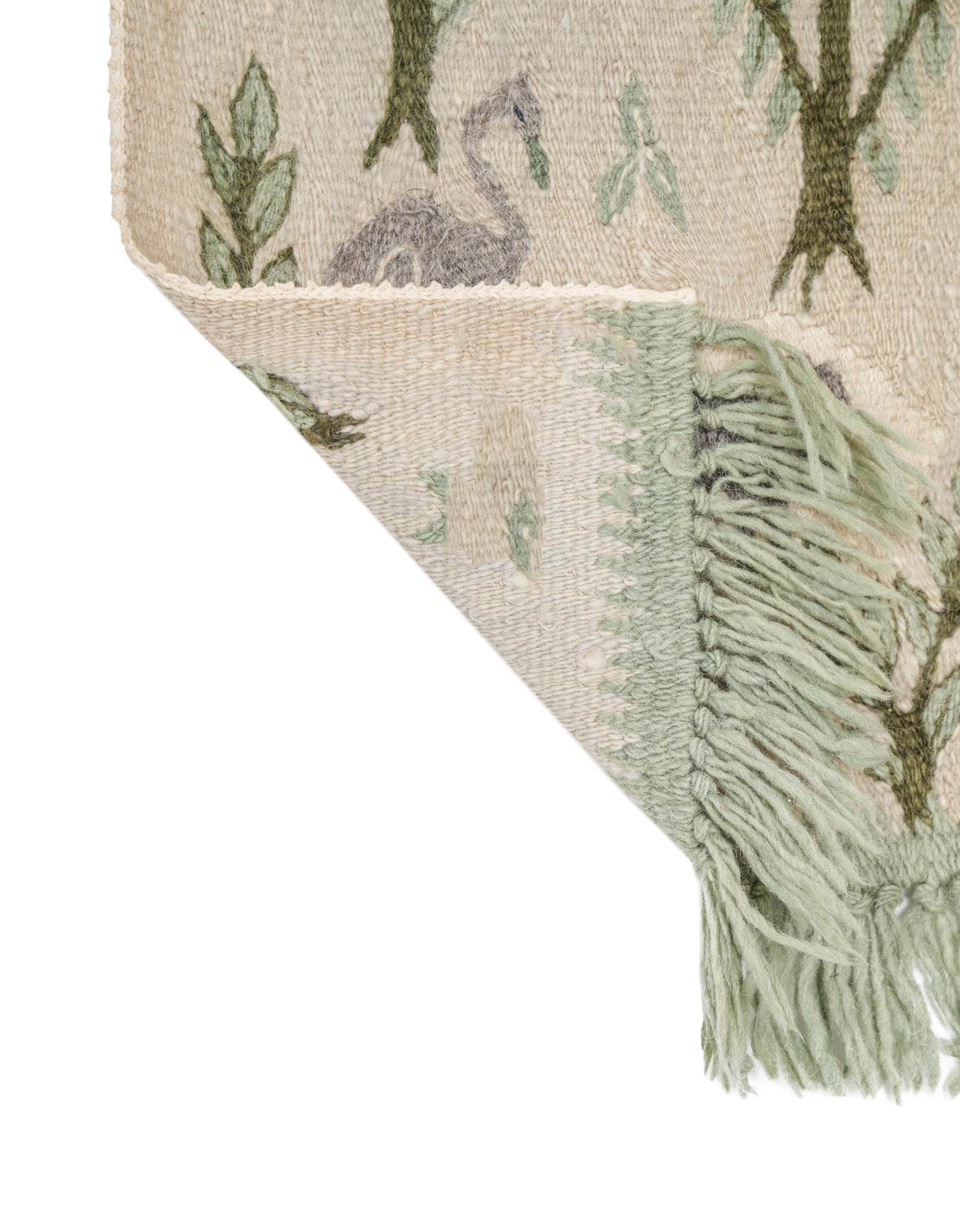 Vintage Swedish Natural Tapestry 1'7" x 1'2"