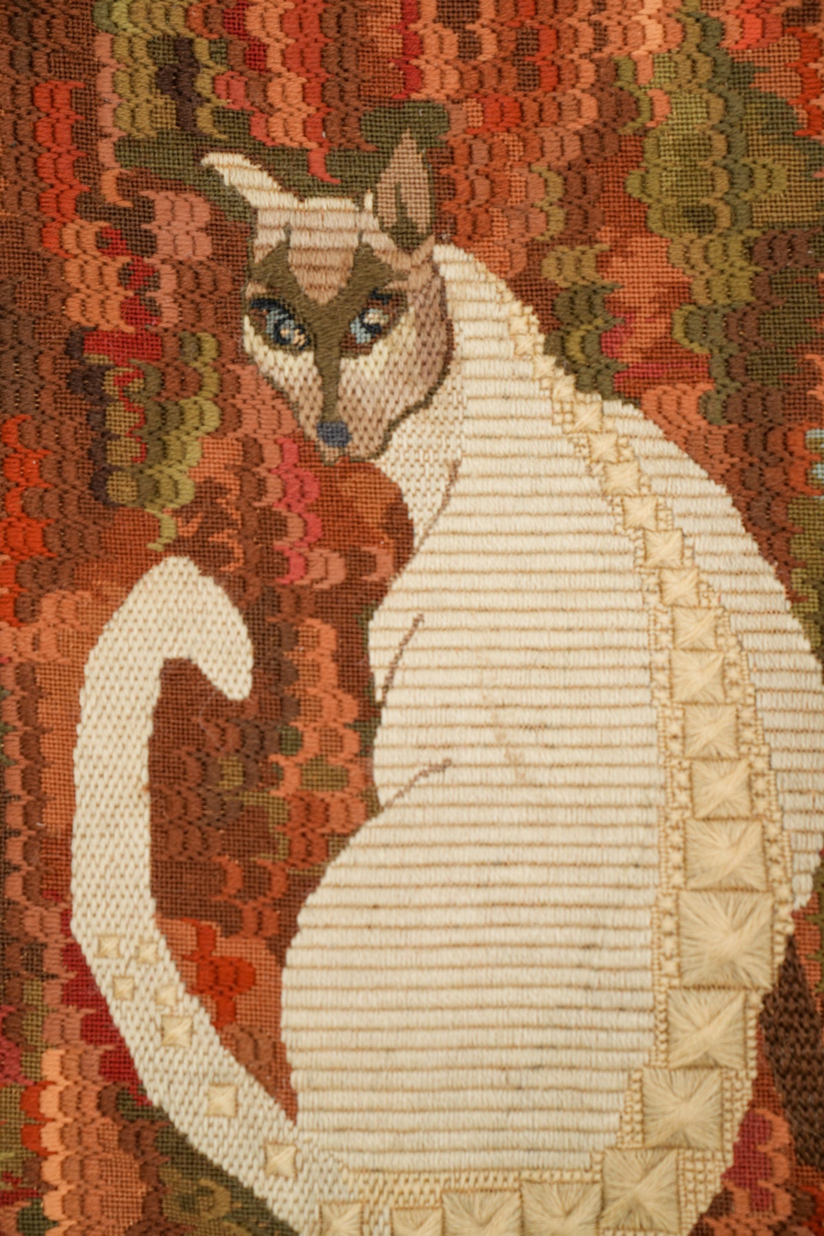 Vintage Scandinavian Needle point textile 1'6" x 1'1"