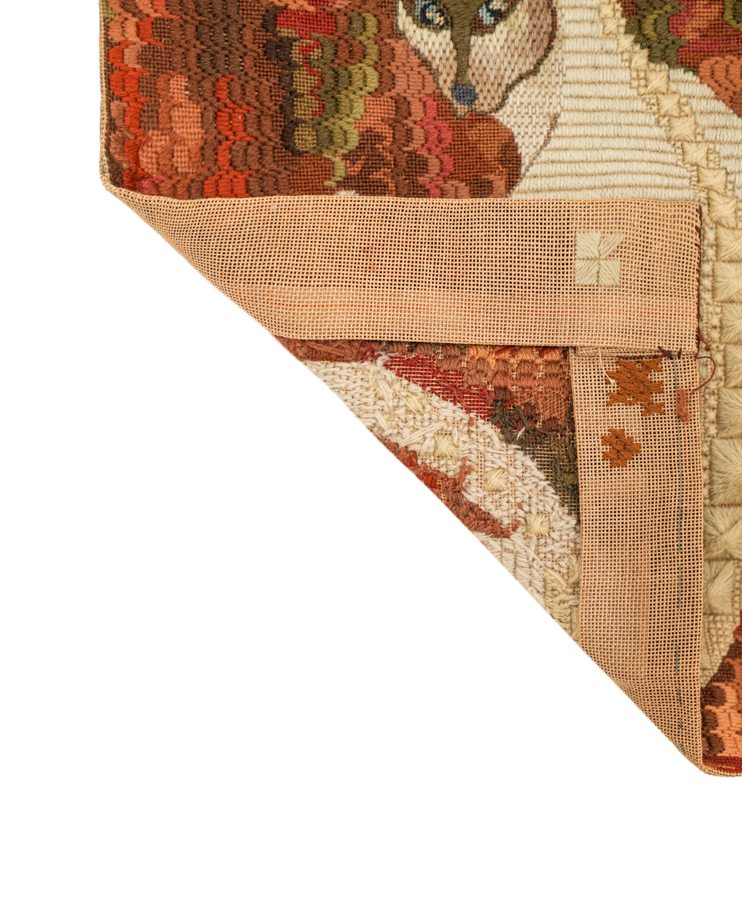 Vintage Scandinavian Needle point textile 1'6" x 1'1"