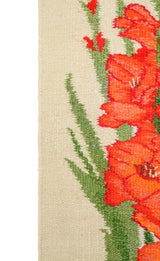 Vintage Scandinavian Floral Tapestry 2'5" x 1'3"