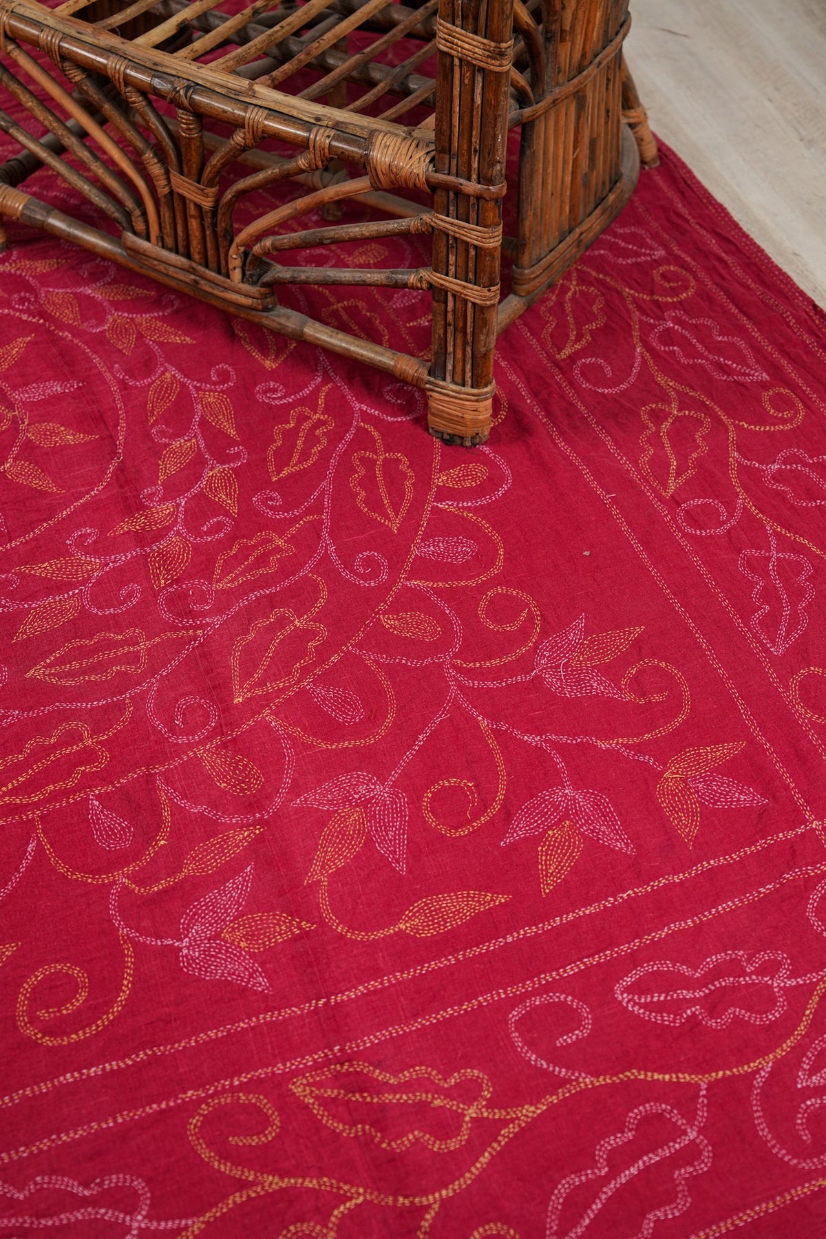 Vintage Indian Embroidery 7'1" x 6'1"