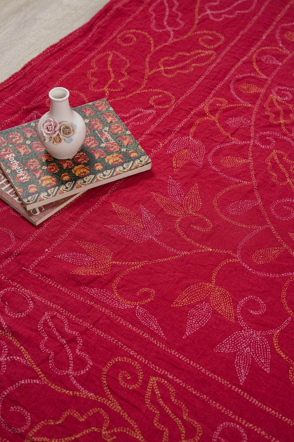 Vintage Indian Embroidery 7'1" x 6'1"