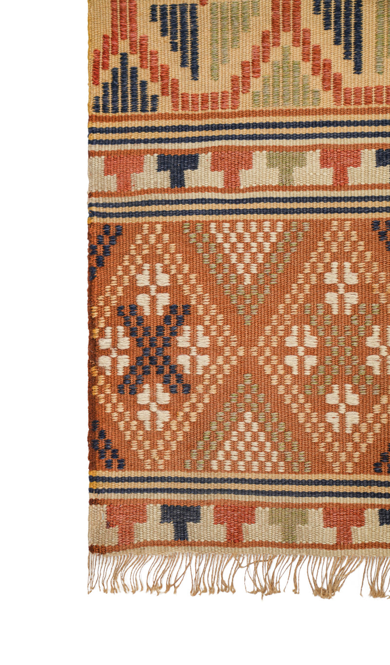 Vintage Scandinavian Folk Textile 2'1" x 1'8"