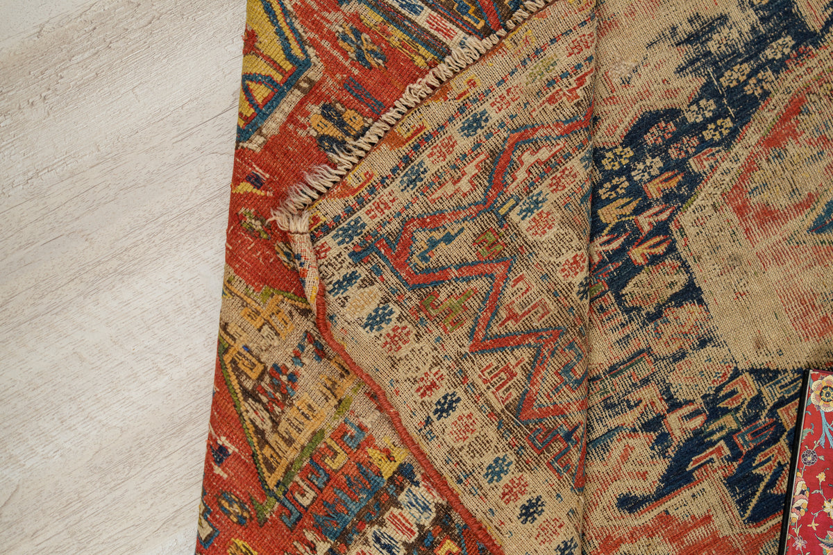 Antique East Caucasian Soumack Kilim 6'7" x 3'8"
