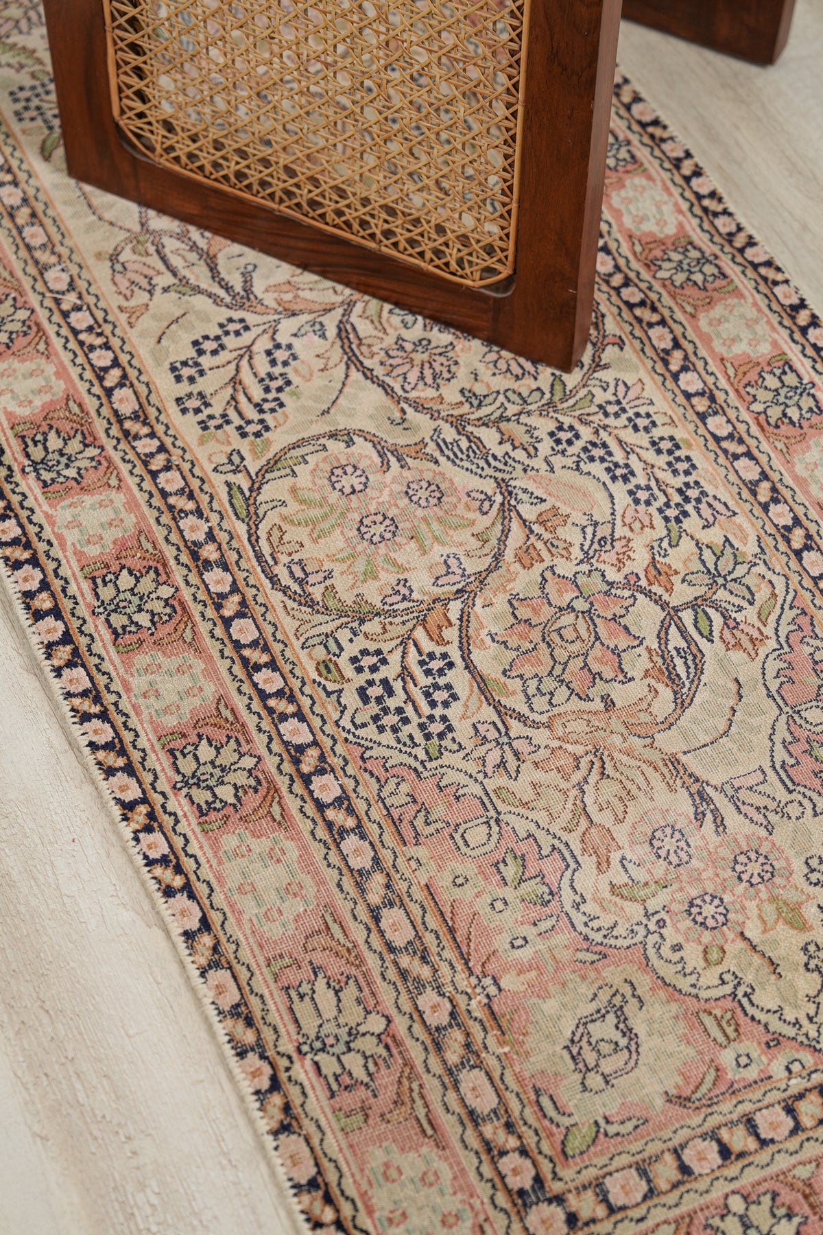 Vintage Kashmiri Silk Rug 5'2" x 2'2"
