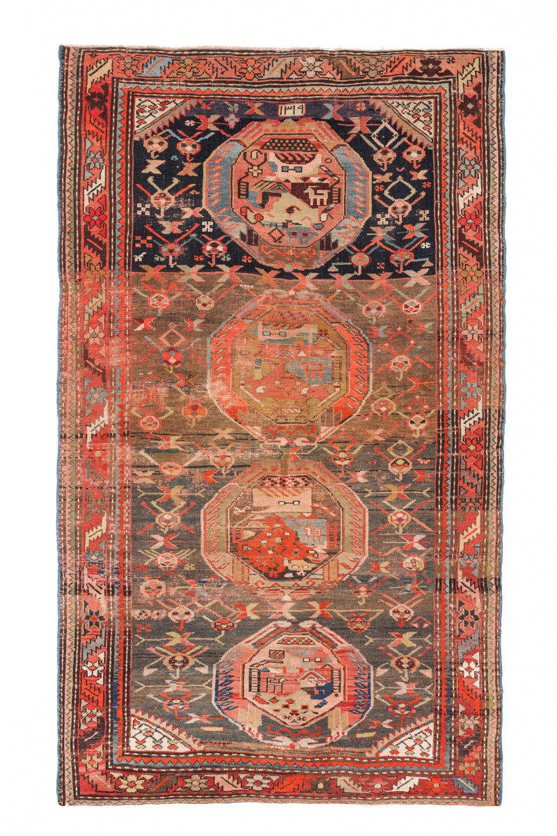 Antique Caucasian Shirvan Rug 5'3" x 3'2"