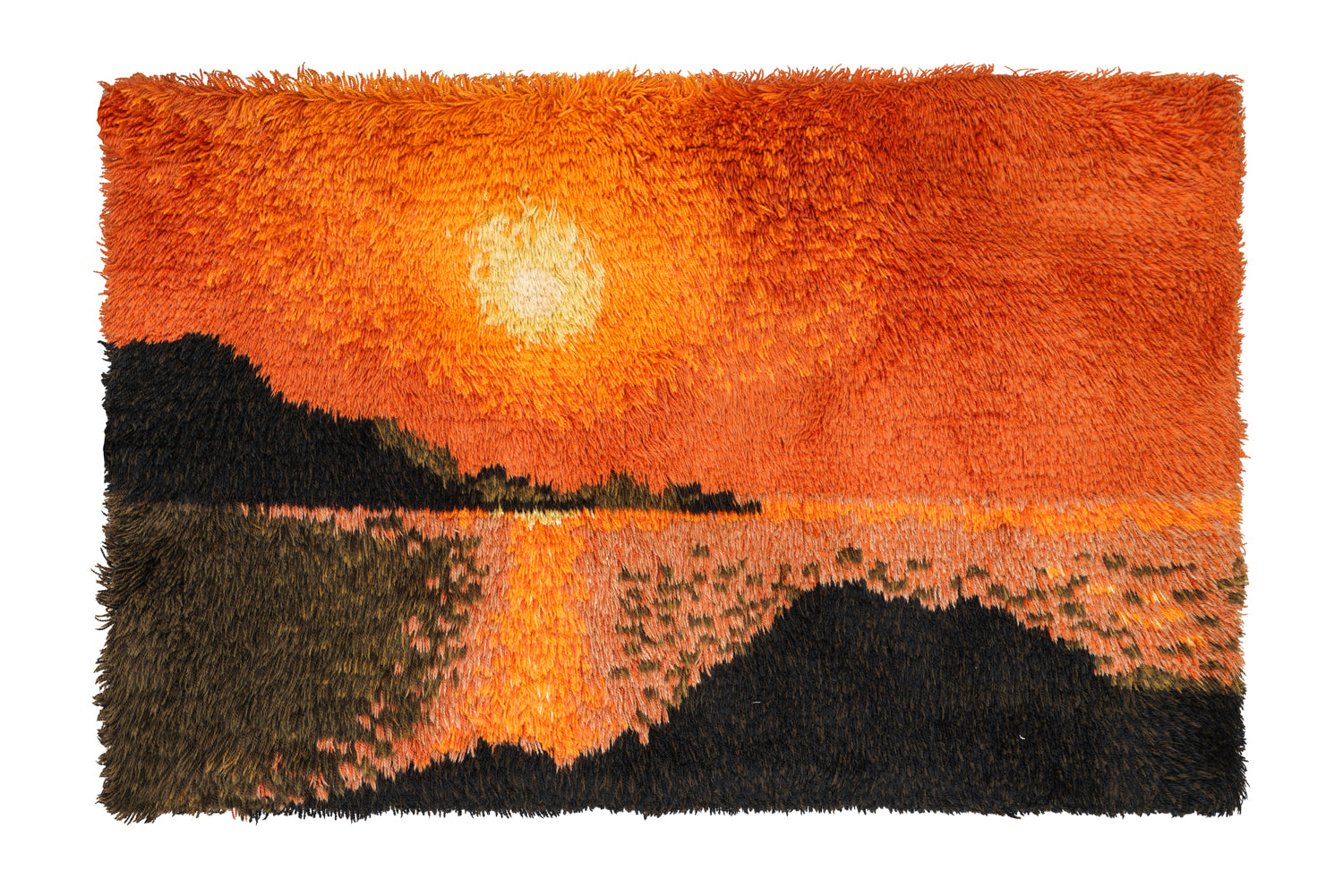 Vintage Scandinavian Pictorial Rya Rug 4' x 2'8"