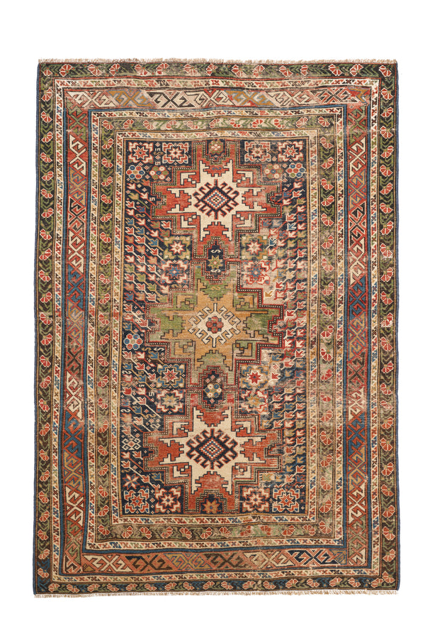 KURDISH ANTIQUE RUG 4'4 X 7'3