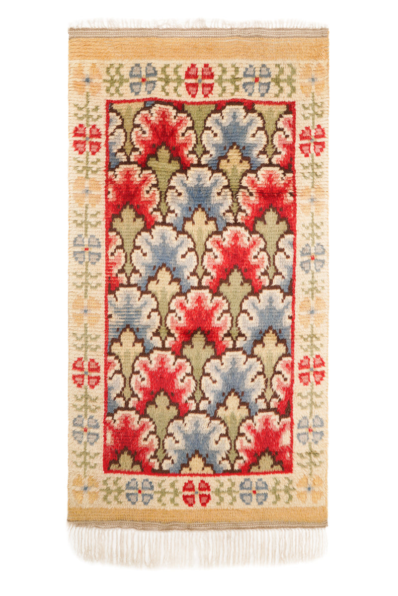 Vintage Scandinavian Rya Rug 6'5" x 3'5"
