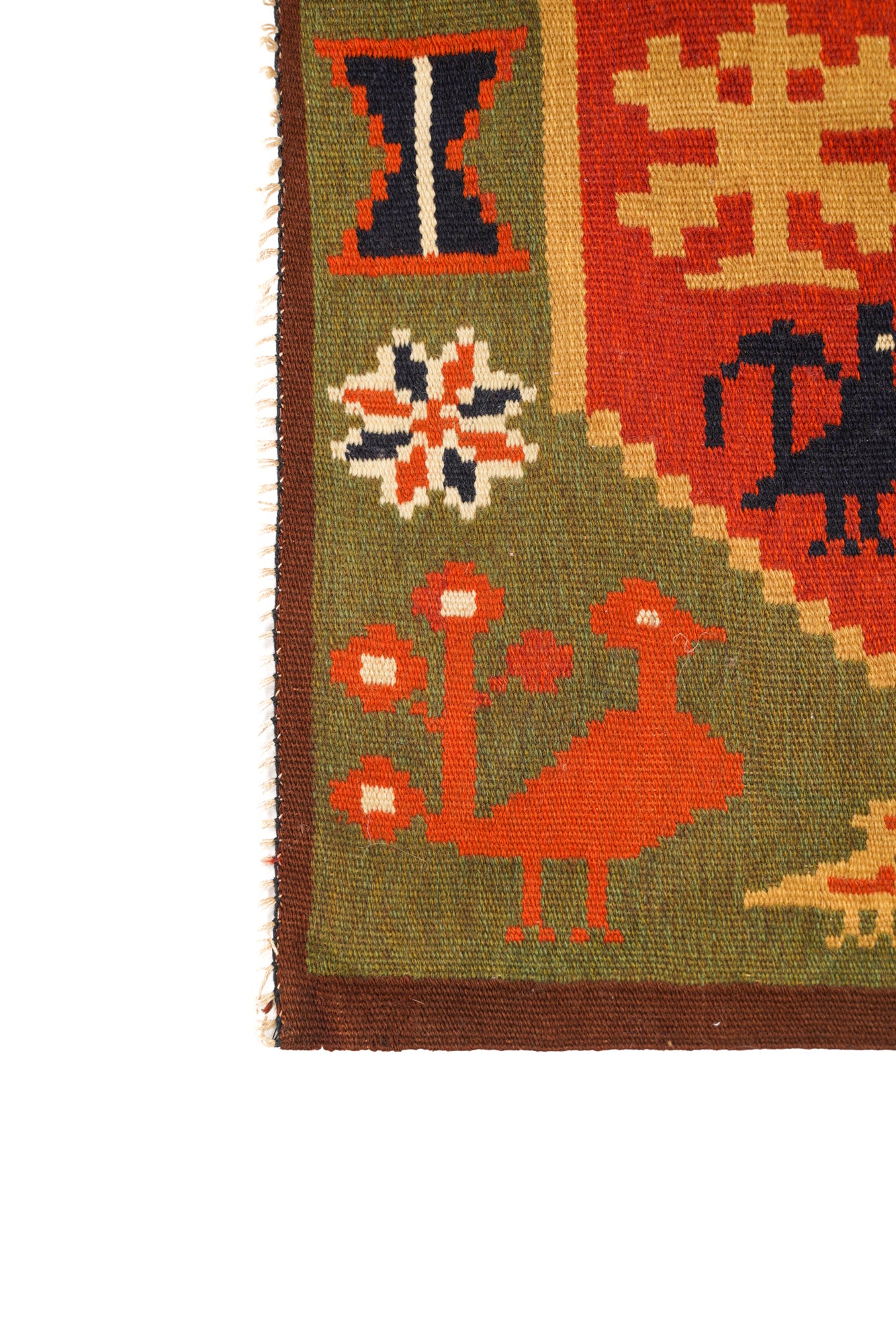 Vintage Swedish Rollakan Tapestry 2'4" x 1'9" (backahast)