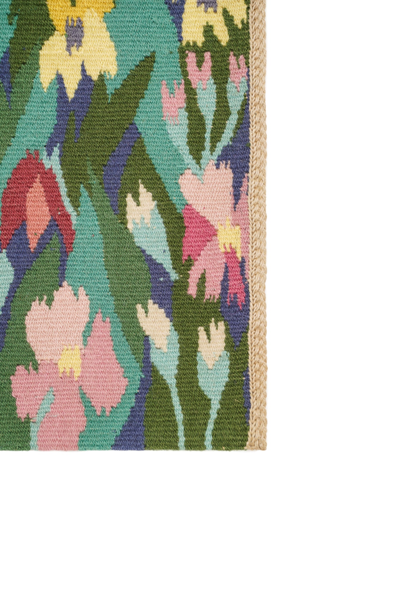 Vintage Floral Scandinavian Tapestry 1'9" x 2'