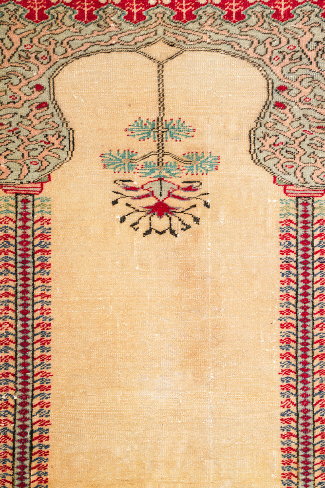 Antique Turkish Bandirma Prayer Rug 5'7" x 4'