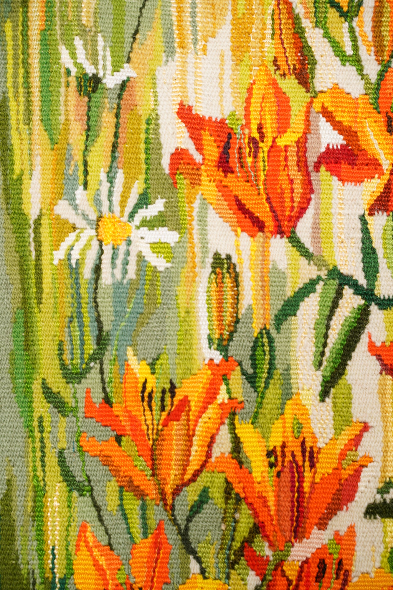 Vintage Swedish Tapestry 1'8" X 1'1"