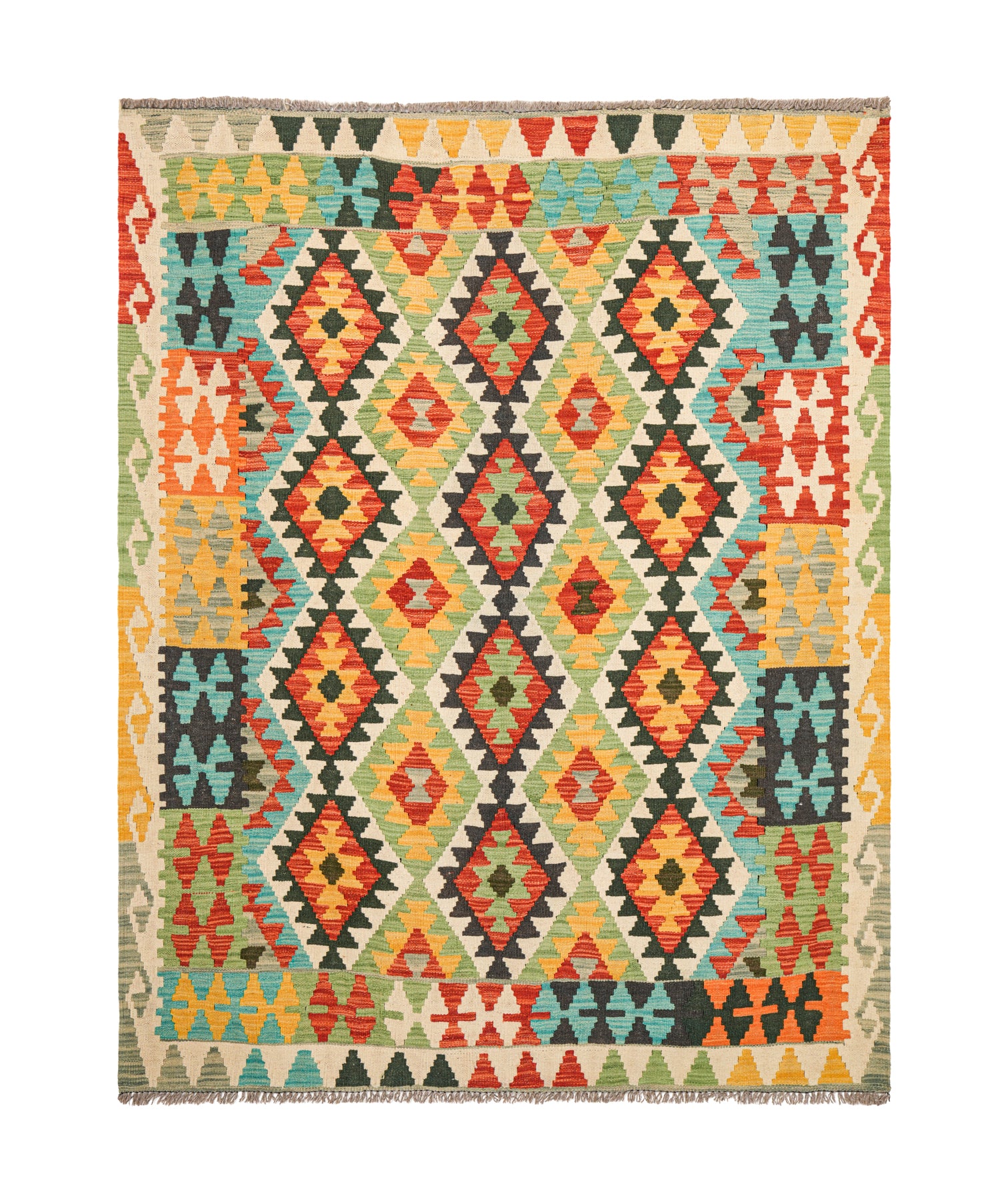 Modern Afghan Kazak Kilim 6'5" x 5'
