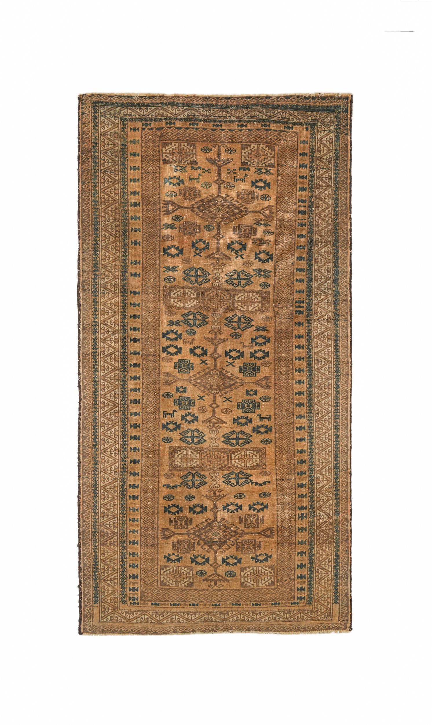 Vintage Turkmen Tribal Rug 6'5" x 3'3"