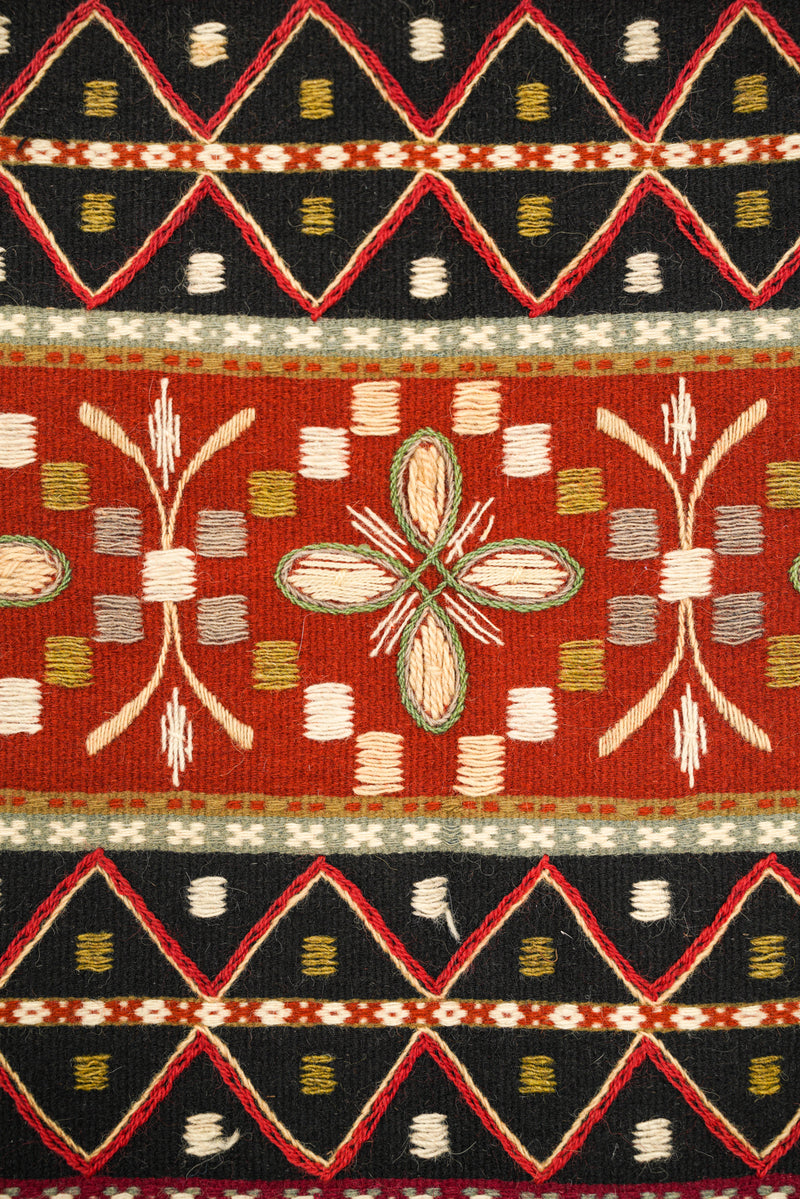 Vintage Scandinavian Embroidered Textile 2'5" x 1'10"