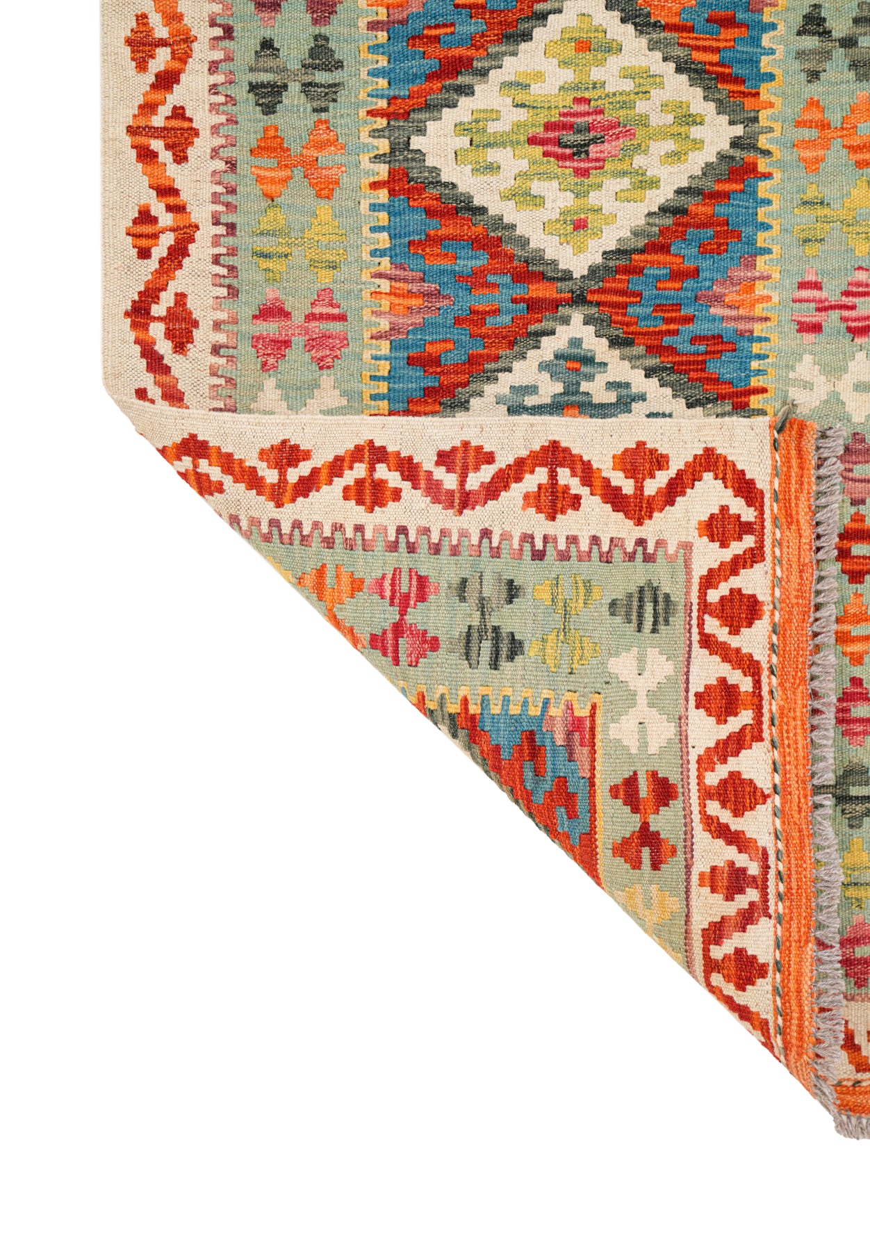 Modern Afghan Kazak hallway kilim 6'8" x 2'5"