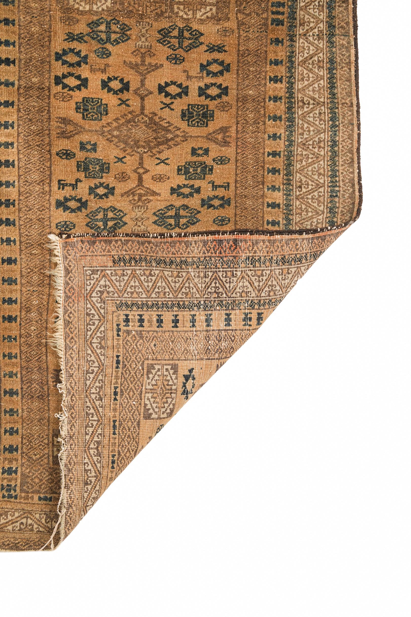 Vintage Turkmen Tribal Rug 6'5" x 3'3"