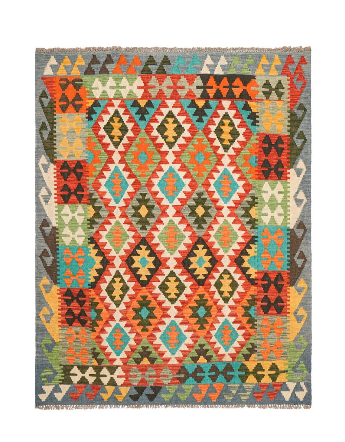 Modern Afghan Anatolian kilim 6'4" x 5'