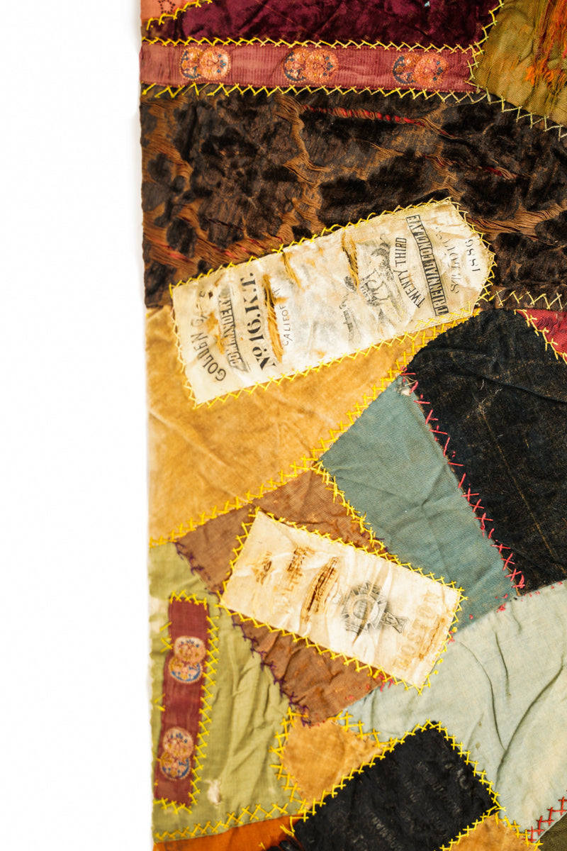 Antique American Crazy Quilt 6' x 4'8"