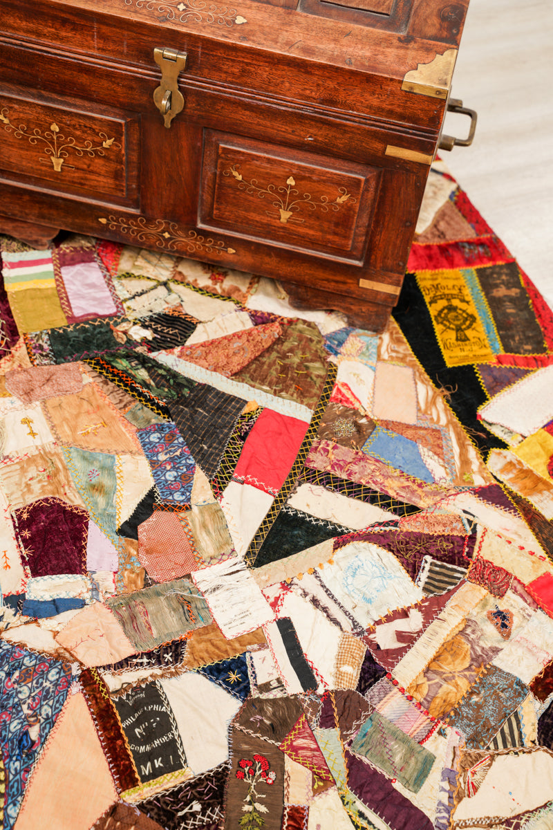 Antique American Crazy Quilt 6' x 4'8"