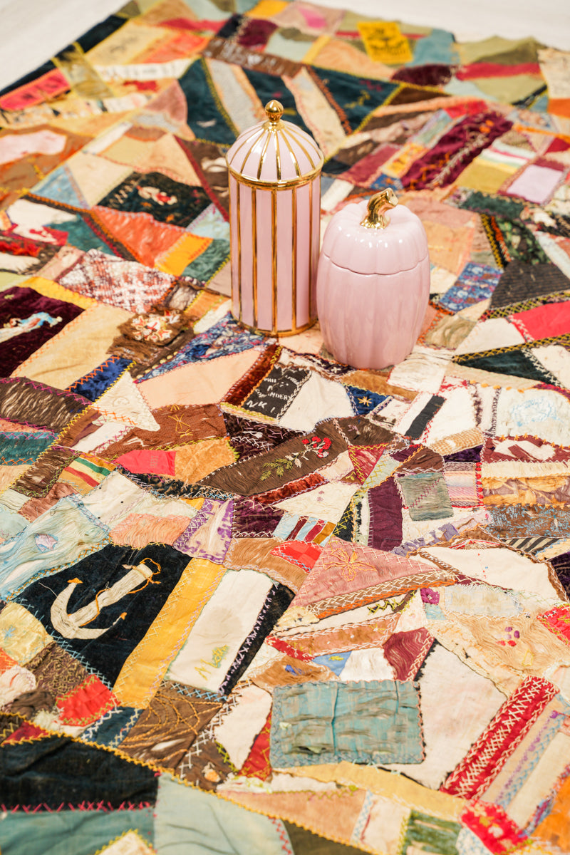 Antique American Crazy Quilt 6' x 4'8"