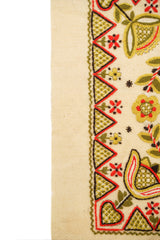 Vintage European Crewel Embroidery Textile 3' x 1'6"