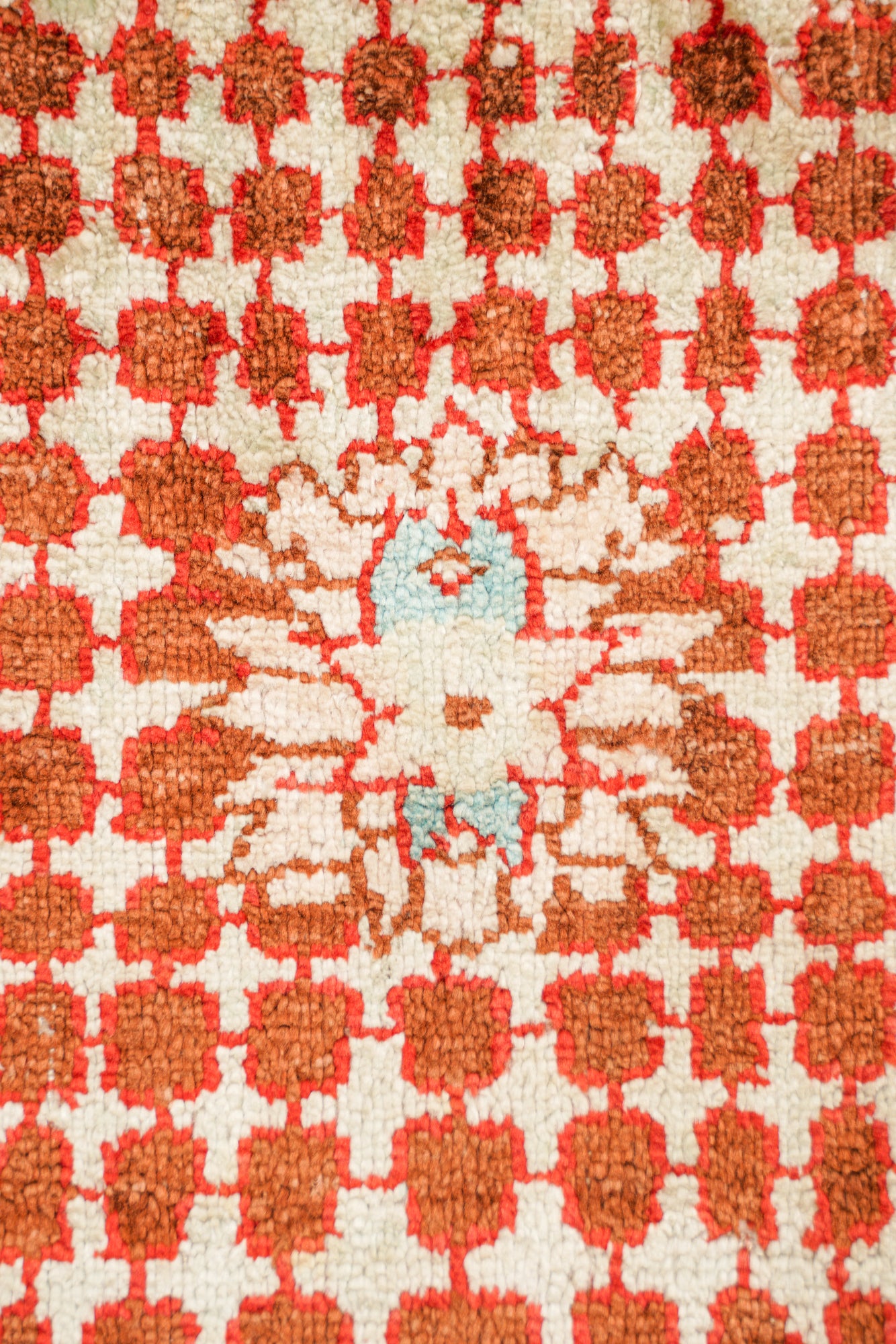 Vintage oriental silk table rug 1'2" x 1'1"